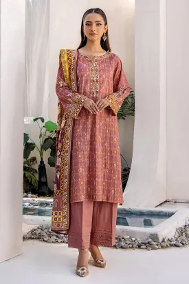 3PC Printed Unstitched Lawn Suit KLA-2408