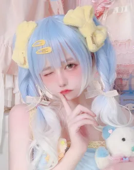 Aqua blue lolita wig  KF11271