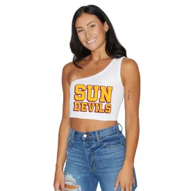 Arizona State ASU White One Shoulder Top