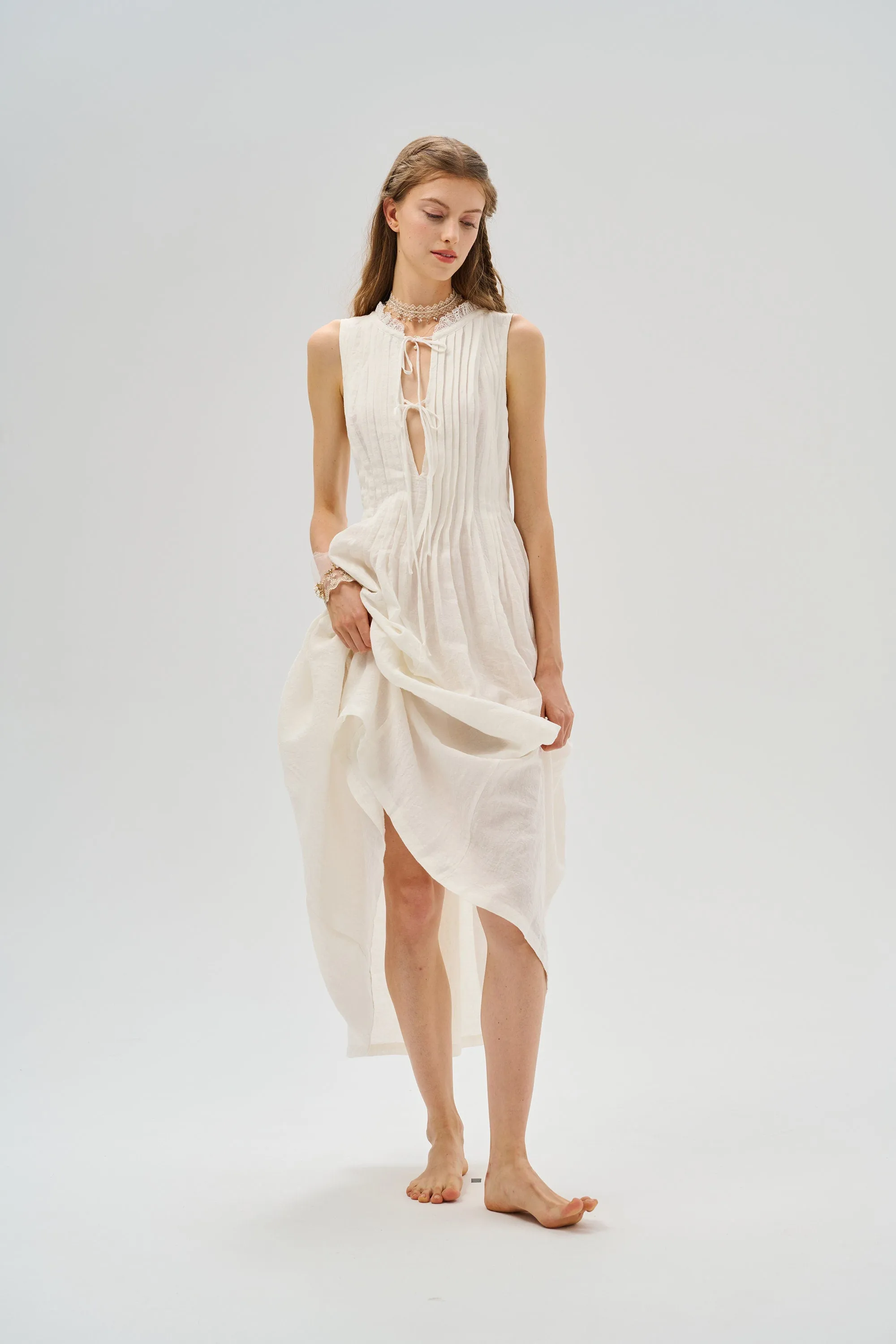 Balia 17 | Pleated Linen Dress