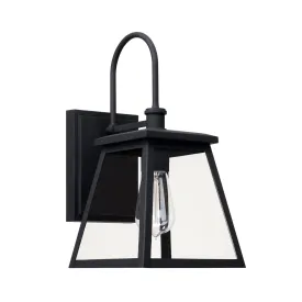 Belmore - 14.5" Coastal Outdoor Wall Lantern - Black