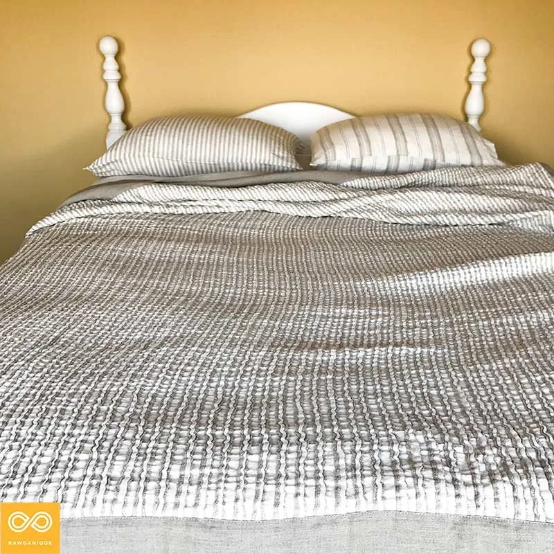 Bespoke Belvedere Limited-Edition Organic French Linen Blanket Bedspread Bedcover