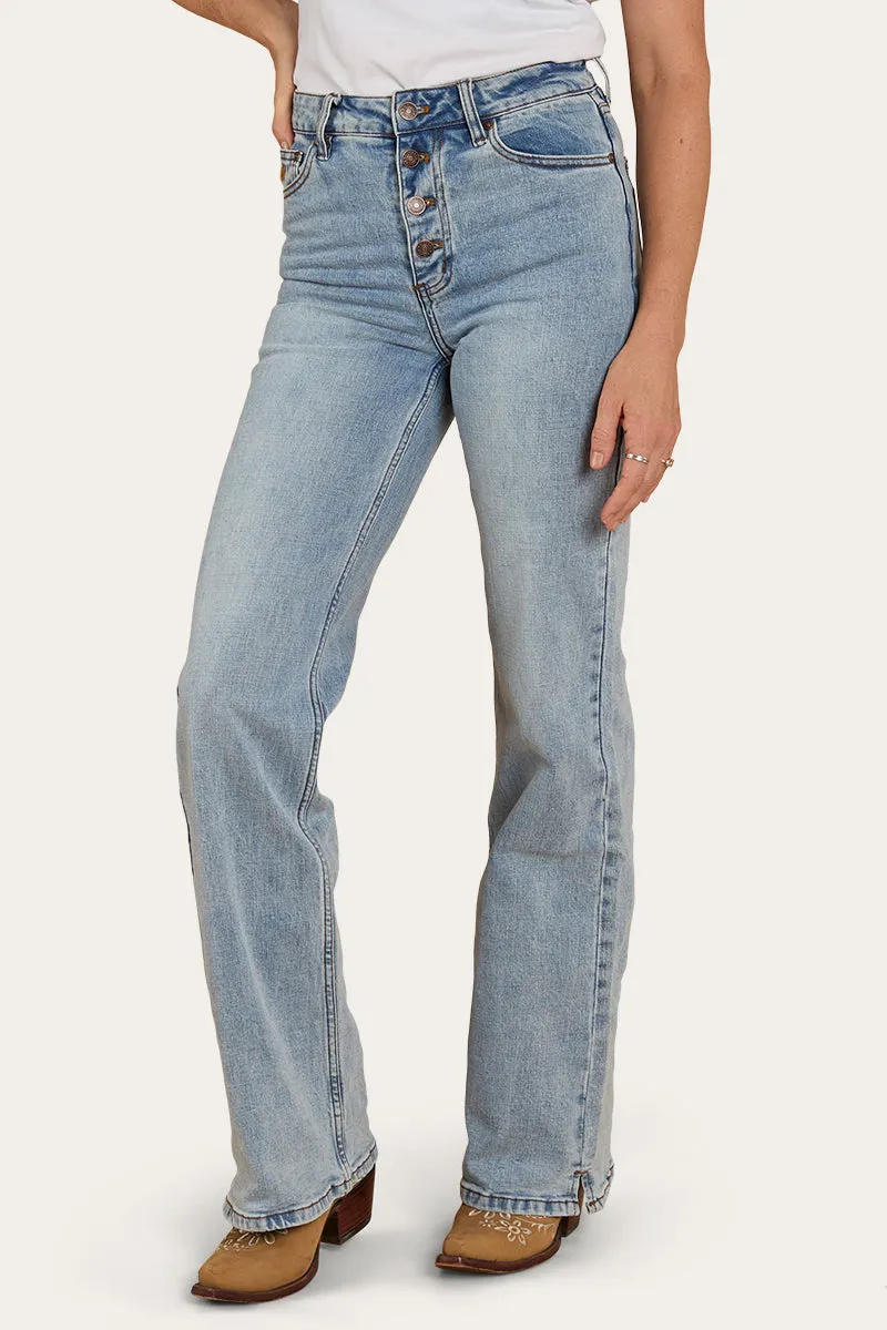 Betsy Womens High Rise Bootleg Jean - Light Blue