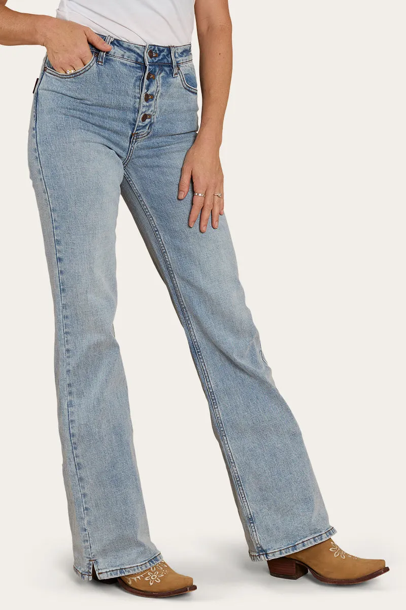 Betsy Womens High Rise Bootleg Jean - Light Blue