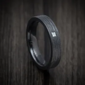 Black Titanium and Diamond Men's Ring Custom Made Band