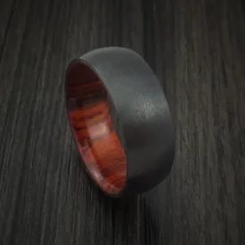 Black Titanium and Hardwood Sleeve Men's Ring Custom Made