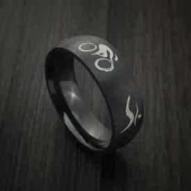 Black Titanium Triathlon Band Custom Made Men's Ring