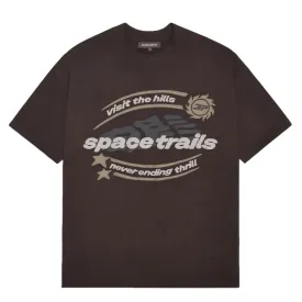 Broken Planet Space Trails T Shirt Mocha Brown