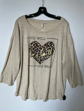 Brown Top Long Sleeve Cato, Size Xl