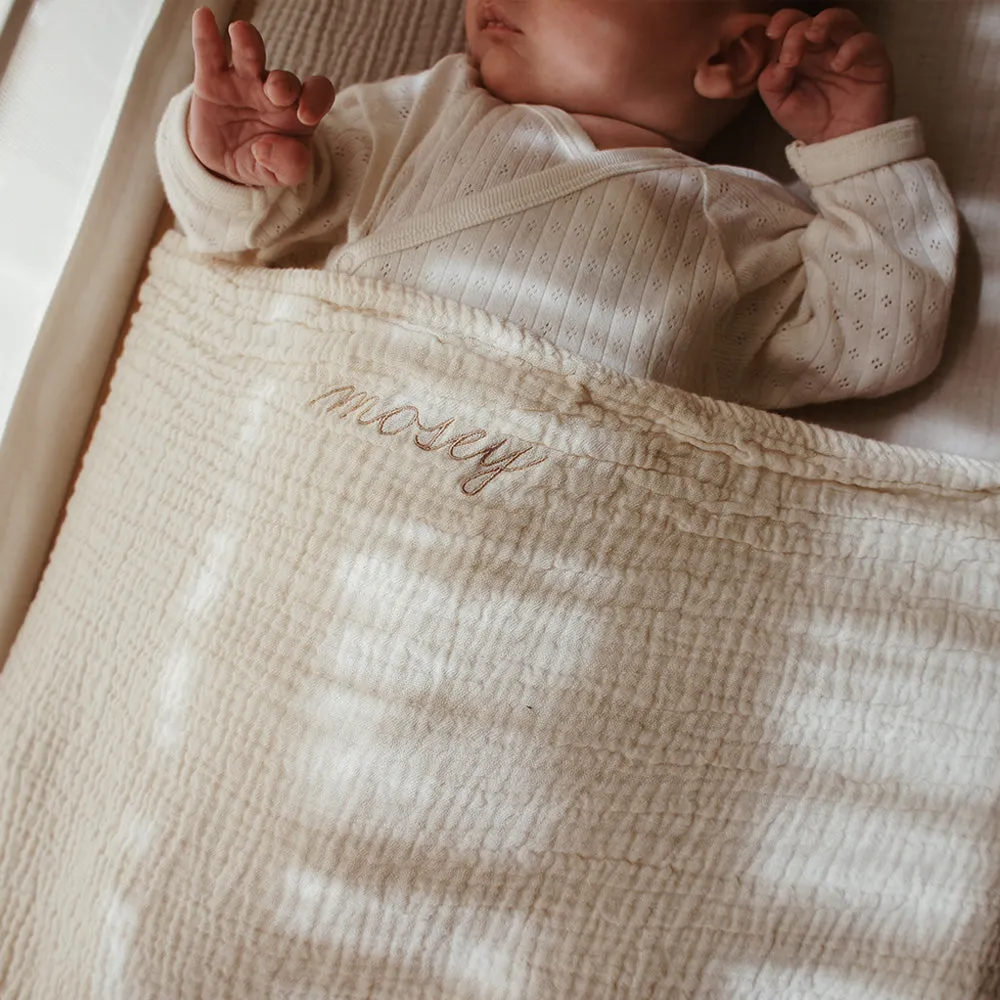 Bundle swaddle & mini towel - Organic cotton - Personalized