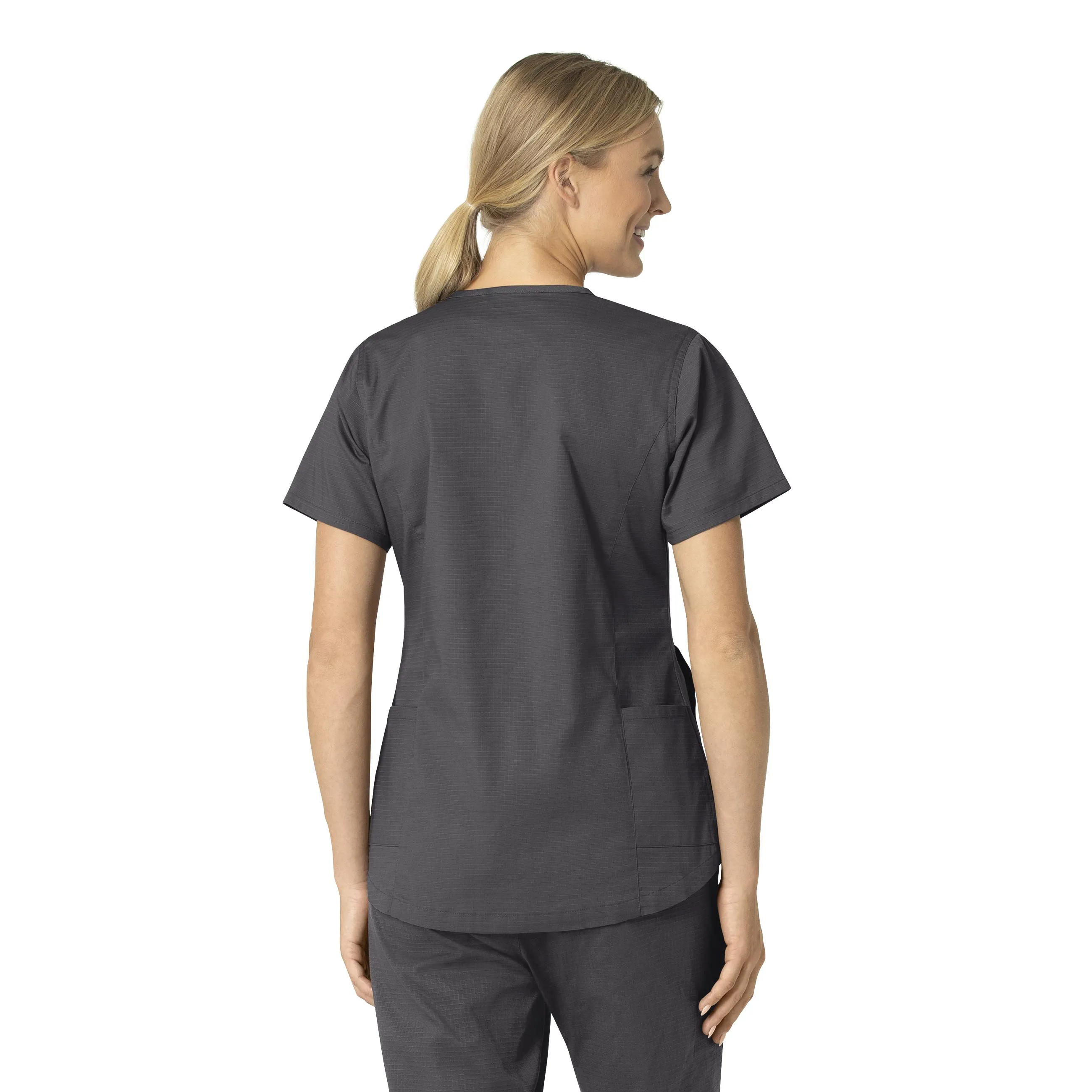 Carhartt Rugged Flex Ripstop Women's V-Neck Scrub Top - Dark Pewter