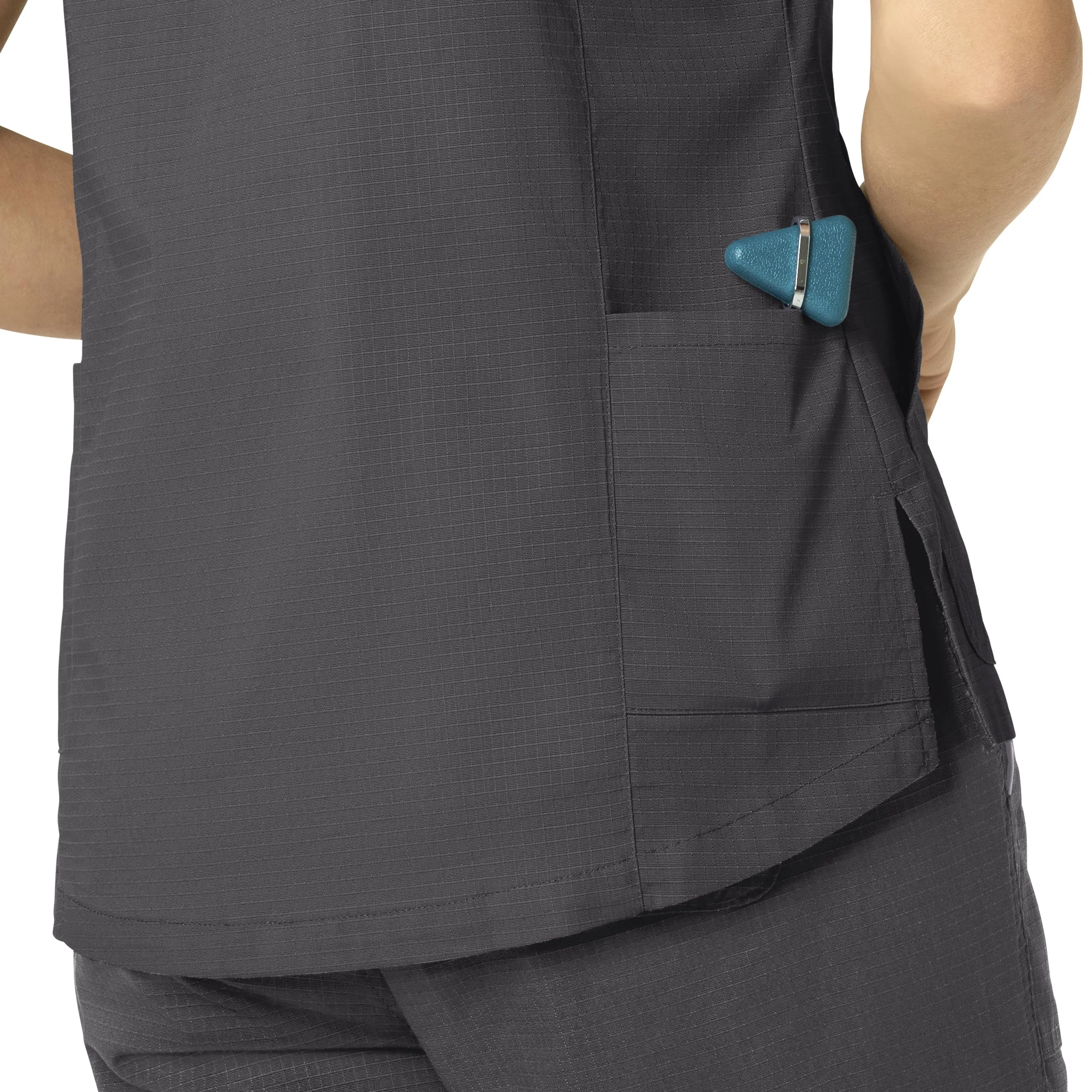 Carhartt Rugged Flex Ripstop Women's V-Neck Scrub Top - Dark Pewter