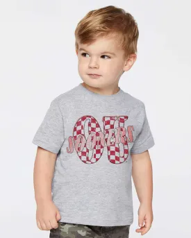 Children's OU Twisted Check Heather Gray Tee