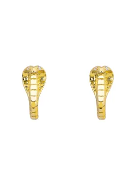 Cobra Huggie Hoop Earrings Gold