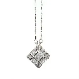 Convertible Pendant Necklace  Magnetic 14k White Gold