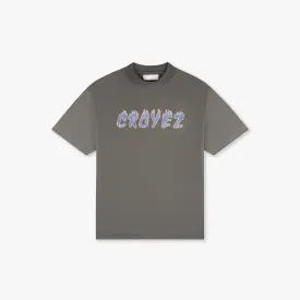 CROYEZ BURNING LOGO T-SHIRT - ANTHRACITE/PURPLE