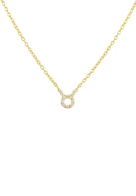 Diamond Zodiac Necklace Gold Taurus