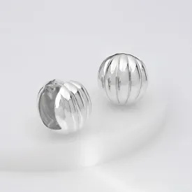 Dome Ripple Silver 20mm Earrings