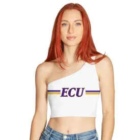 ECU Pirates White One Shoulder Top