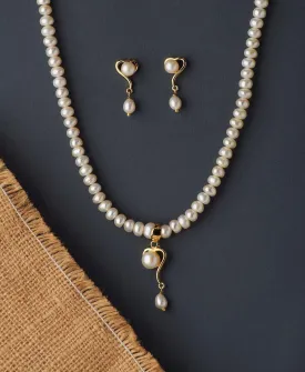 Elegant Real Pearl Necklace Set