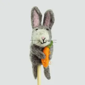 Felt Finger Puppets - GRAY BUNNY