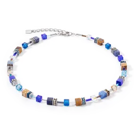 GeoCUBE® Iconic Precious necklace blue-brown