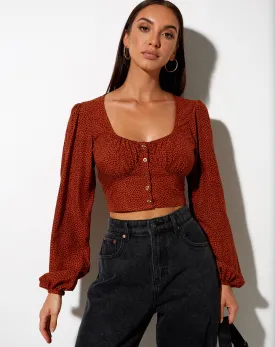 Glario Crop Top in Mini Croc Brown