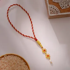 Golden Floral Lumba Rakhi