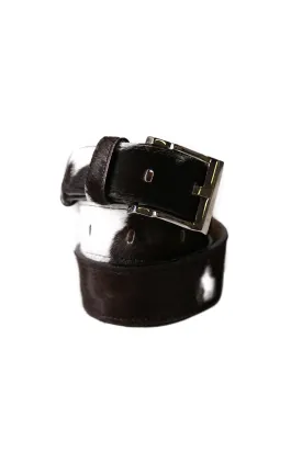 Jeans Belt Black and White Cowhide