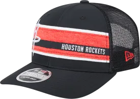 Men's Houston Rockets New Era 9SEVENTY Striped Trucker Stretch Snap Adjustable Cap