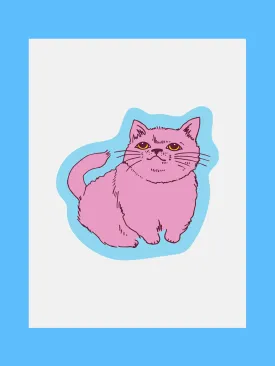 Pink Cat Sticker