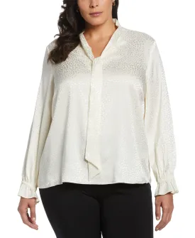 Plus Size Tie Front Blouse