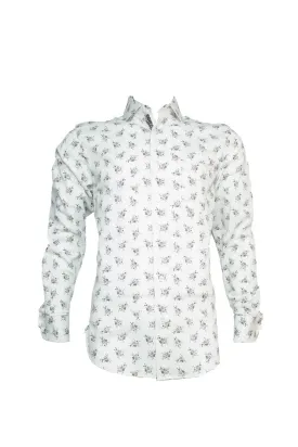 Rossini White LS Pattern Shirt